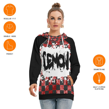 Hellbound Demon Women's Hoodie With Double Hood