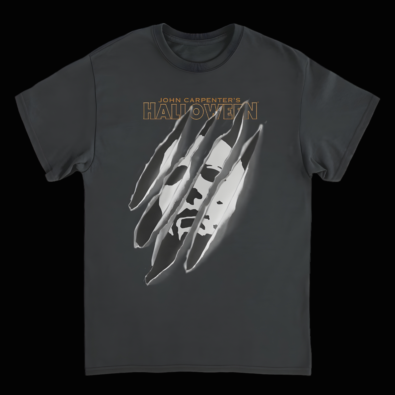 Halloween Torn Mask T-Shirt - Officially Licensed Black Tee
