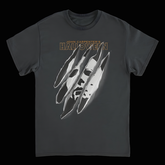 Halloween Torn Mask T-Shirt - Officially Licensed Black Tee