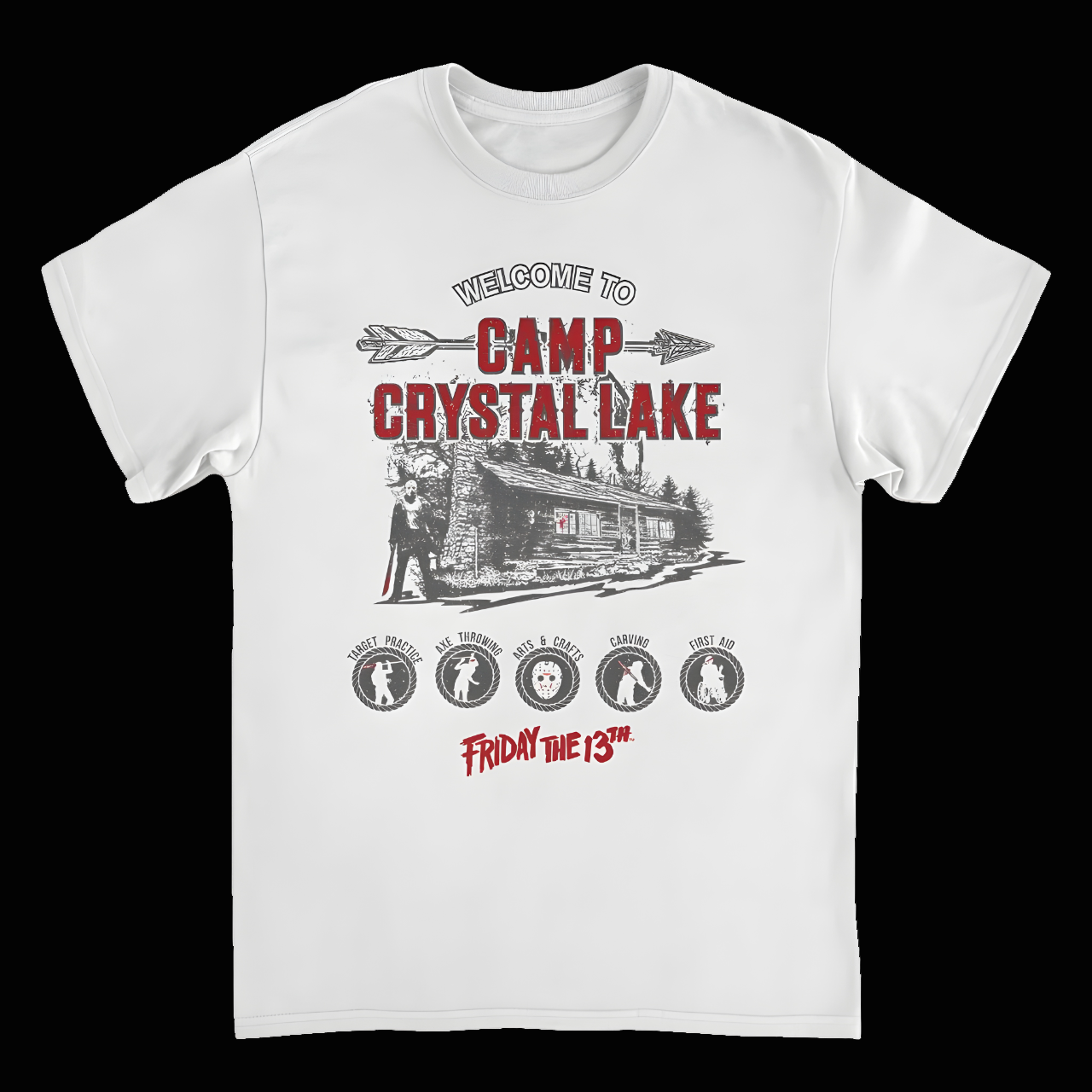 Camp Crystal Lake T-Shirt for Horror Fans - Friday the 13th Activities White Tee