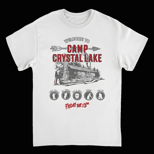 Camp Crystal Lake T-Shirt for Horror Fans - Friday the 13th Activities White Tee