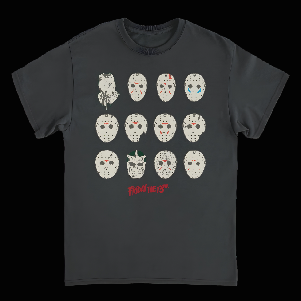 Camp Crystal Carnage Jason's Masks Tee - Ultimate Horror Apparel