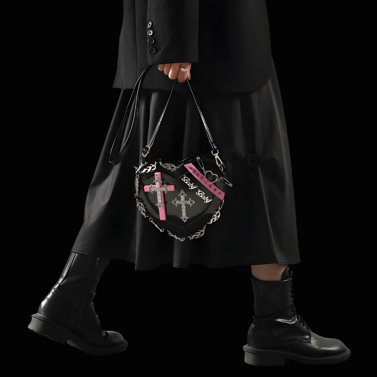 Love Kills Gothic Heart Bag - Embrace Dark Elegance