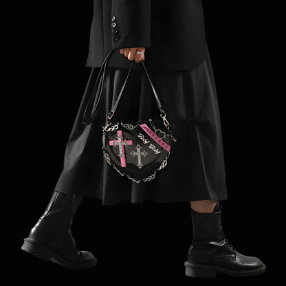 Love Kills Gothic Heart Bag - Embrace Dark Elegance