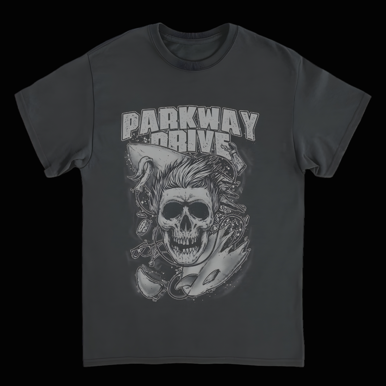 Parkway Drive Skull Surf Graphic Tee - Unleash Your Style with Parkway Drive Skull Tee